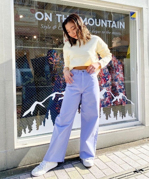 ROXY（ロキシー）の「SUN OVER/ロキシー スウェット トレーナー クロップド ドロップショルダー（スウェット・レディース・ブラウン/ホワイト/グリーン/パープル・SMALL/MEDIUM/LARGE）」の14枚目の写真