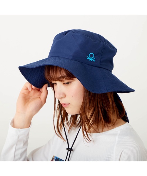 BENETTON (UNITED COLORS OF BENETTON)(ベネトンユナイテッドカラーズオブベネトン)の「【BENETTON / ベネトン】レディースハット / UPF50+ アウトドア たれ付きマリンハット(ハット・レディース・ブラック/グリーン/ネイビー/サックスブルー/ピンク/グリーン系その他・FREE)」の5枚目の写真