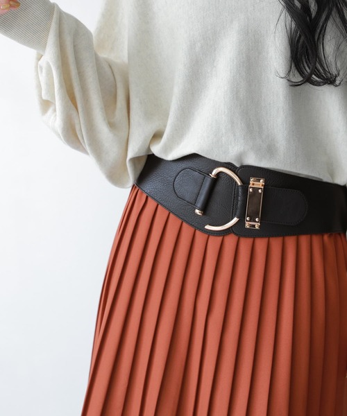 osharewalker（オシャレウォーカー）の「【廃盤】『Ｄバックルデザインベルト』（ベルト・レディース・ブラック/ブラウン/グレー/グリーン/キャメル・1/2）」の2枚目の写真