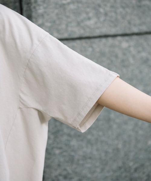 Munich（ミューニック）の「バイオウォッシュコットンジャージー　プリントTシャツ（Tシャツ/カットソー・レディース・ホワイト/ベージュ/カーキ/テラコッタ・FREE）」の6枚目の写真