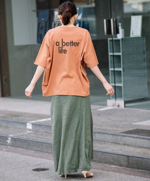 Munich（ミューニック）の「バイオウォッシュコットンジャージー　プリントTシャツ（Tシャツ/カットソー・レディース・ホワイト/ベージュ/カーキ/テラコッタ・FREE）」の11枚目の写真