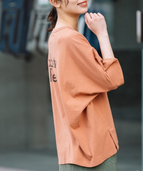 Munich（ミューニック）の「バイオウォッシュコットンジャージー　プリントTシャツ（Tシャツ/カットソー・レディース・ホワイト/ベージュ/カーキ/テラコッタ・FREE）」の15枚目の写真