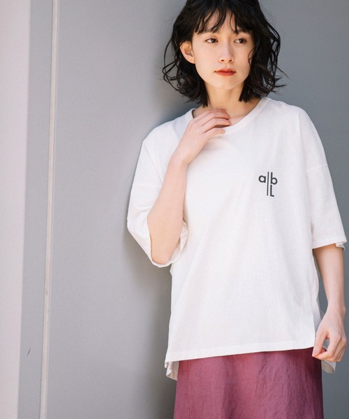 Munich（ミューニック）の「バイオウォッシュコットンジャージー　プリントTシャツ（Tシャツ/カットソー・レディース・ホワイト/ベージュ/カーキ/テラコッタ・FREE）」の20枚目の写真