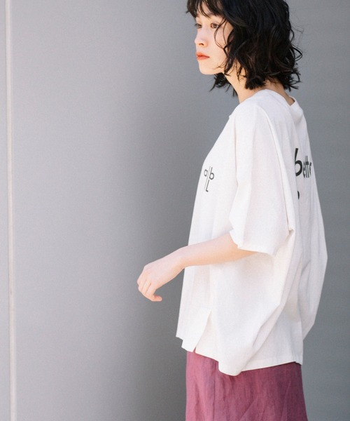 Munich（ミューニック）の「バイオウォッシュコットンジャージー　プリントTシャツ（Tシャツ/カットソー・レディース・ホワイト/ベージュ/カーキ/テラコッタ・FREE）」の21枚目の写真