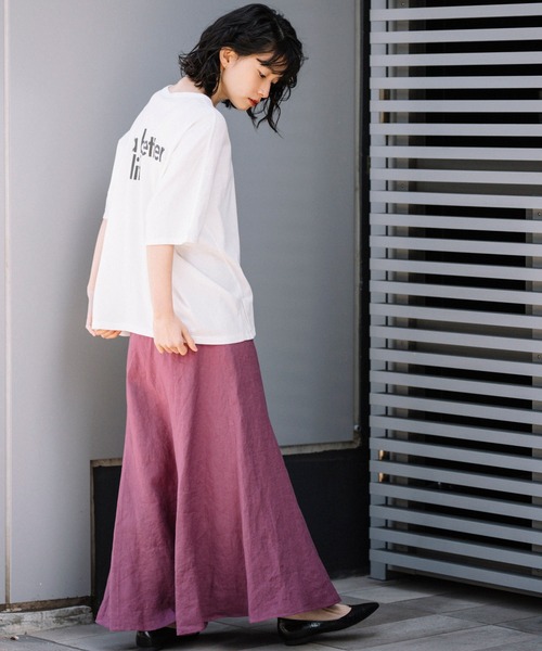 Munich（ミューニック）の「バイオウォッシュコットンジャージー　プリントTシャツ（Tシャツ/カットソー・レディース・ホワイト/ベージュ/カーキ/テラコッタ・FREE）」の18枚目の写真