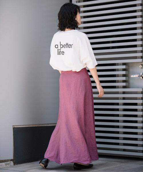 Munich（ミューニック）の「バイオウォッシュコットンジャージー　プリントTシャツ（Tシャツ/カットソー・レディース・ホワイト/ベージュ/カーキ/テラコッタ・FREE）」の19枚目の写真