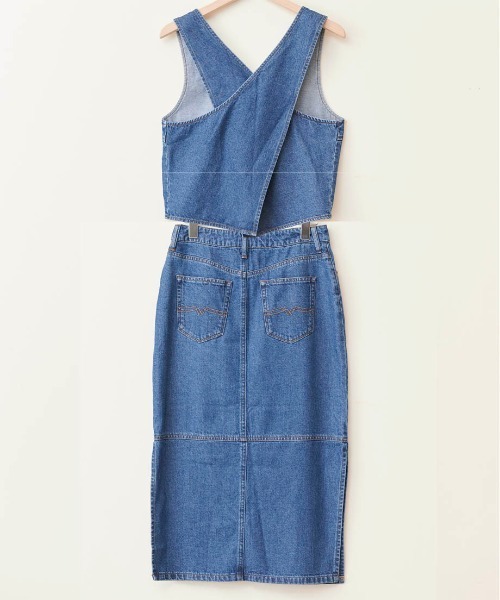 CIMARRON（シマロン）の「《CIMARRON JEANS》DENIM SETUP/デニムセットアップ（ワンピース・レディース・ネイビー/ブルー・M/L）」の9枚目の写真