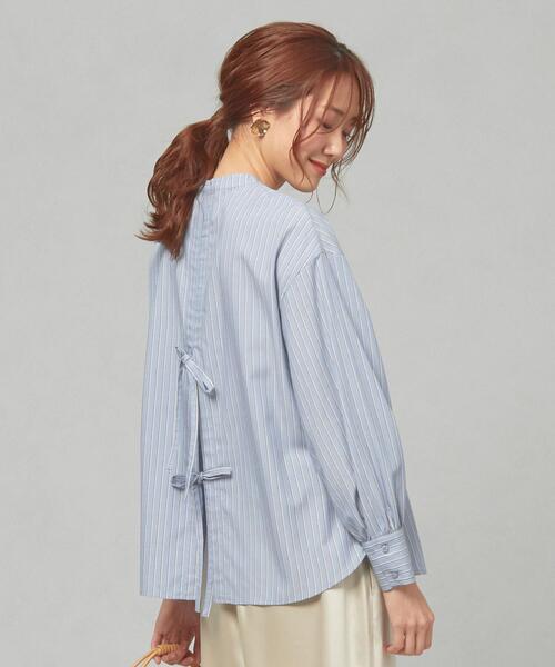 THE STATION STORE（ザ ステーション ストア）の「＜closet story＞CSC バックリボン ストライプシャツ（シャツ/ブラウス・レディース・ホワイト/ライトブルー・FREE）」の2枚目の写真