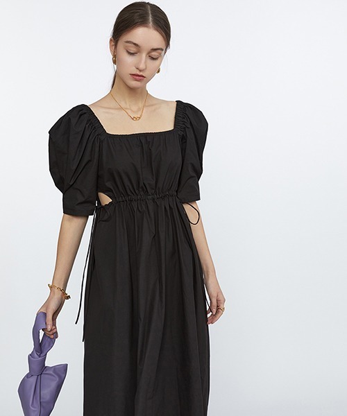 Fano Studios（ファノ ストゥディオズ）の「【Fano Studios】Waist draw code gather dress FC21L055（ワンピース・レディース・ブラック/パープル・M/S/L）」の11枚目の写真