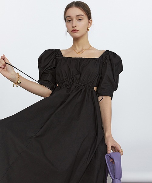 Fano Studios（ファノ ストゥディオズ）の「【Fano Studios】Waist draw code gather dress FC21L055（ワンピース・レディース・ブラック/パープル・M/S/L）」の12枚目の写真