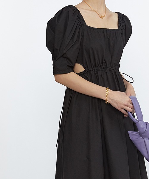Fano Studios（ファノ ストゥディオズ）の「【Fano Studios】Waist draw code gather dress FC21L055（ワンピース・レディース・ブラック/パープル・M/S/L）」の13枚目の写真