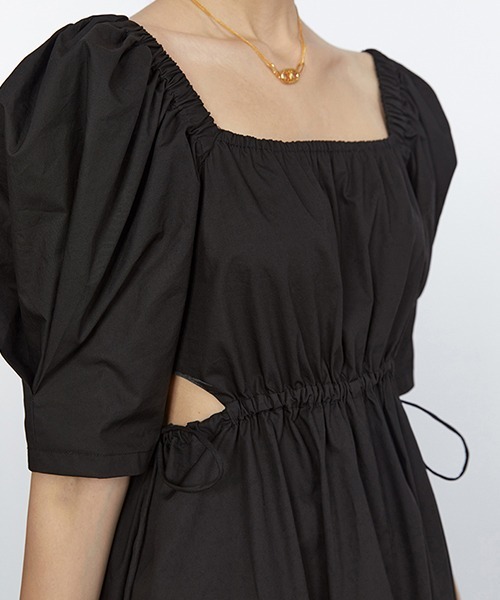 Fano Studios（ファノ ストゥディオズ）の「【Fano Studios】Waist draw code gather dress FC21L055（ワンピース・レディース・ブラック/パープル・M/S/L）」の14枚目の写真