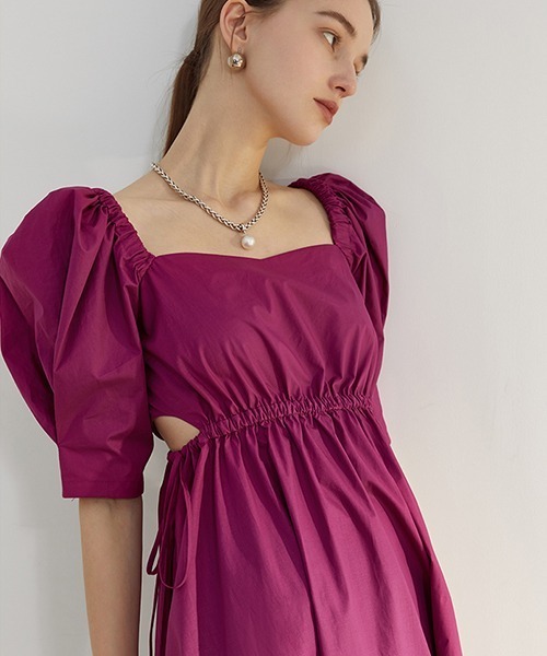 Fano Studios（ファノ ストゥディオズ）の「【Fano Studios】Waist draw code gather dress FC21L055（ワンピース・レディース・ブラック/パープル・M/S/L）」の22枚目の写真