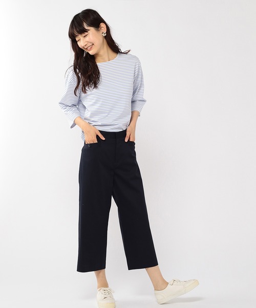 Petit Honfleur(プチオンフルール)の「ボーダーTシャツ(Tシャツ/カットソー・レディース・ブラック/サックスブルー/モカ・M/L)」の12枚目の写真