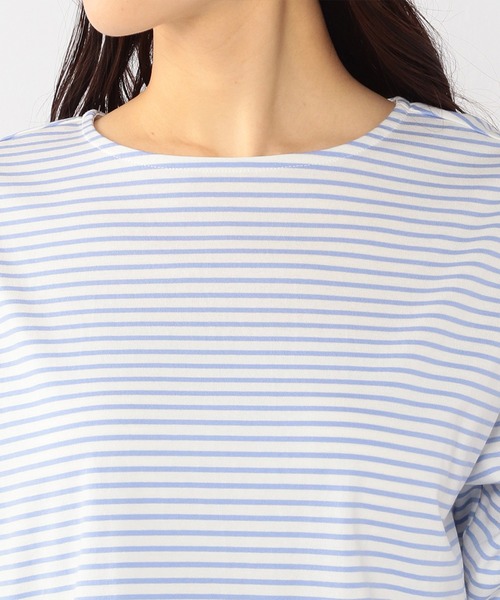 Petit Honfleur(プチオンフルール)の「ボーダーTシャツ(Tシャツ/カットソー・レディース・ブラック/サックスブルー/モカ・M/L)」の6枚目の写真