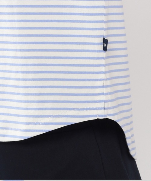 Petit Honfleur(プチオンフルール)の「ボーダーTシャツ(Tシャツ/カットソー・レディース・ブラック/サックスブルー/モカ・M/L)」の5枚目の写真