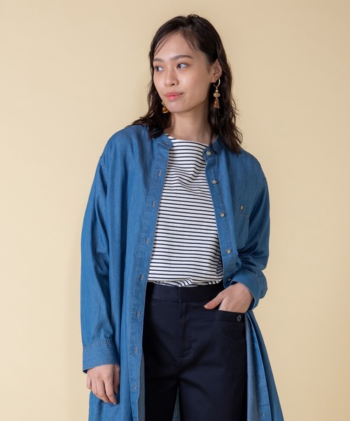Petit Honfleur(プチオンフルール)の「ボーダーTシャツ(Tシャツ/カットソー・レディース・ブラック/サックスブルー/モカ・M/L)」の18枚目の写真