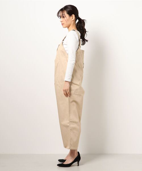 PUAL CE CIN（ピュアルセシン）の「【Du noir】フェイドレスデニムサロペット（サロペット/オーバーオール・レディース・ホワイト/ブラック/ベージュ・FREE）」の5枚目の写真