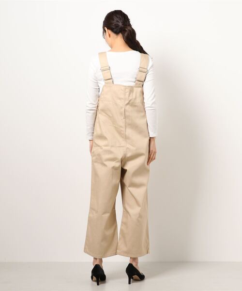 PUAL CE CIN（ピュアルセシン）の「【Du noir】フェイドレスデニムサロペット（サロペット/オーバーオール・レディース・ホワイト/ブラック/ベージュ・FREE）」の4枚目の写真