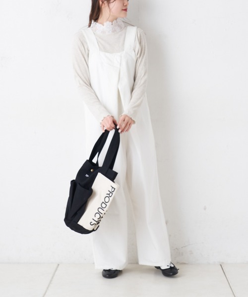 PUAL CE CIN（ピュアルセシン）の「【Du noir】フェイドレスデニムサロペット（サロペット/オーバーオール・レディース・ホワイト/ブラック/ベージュ・FREE）」の22枚目の写真