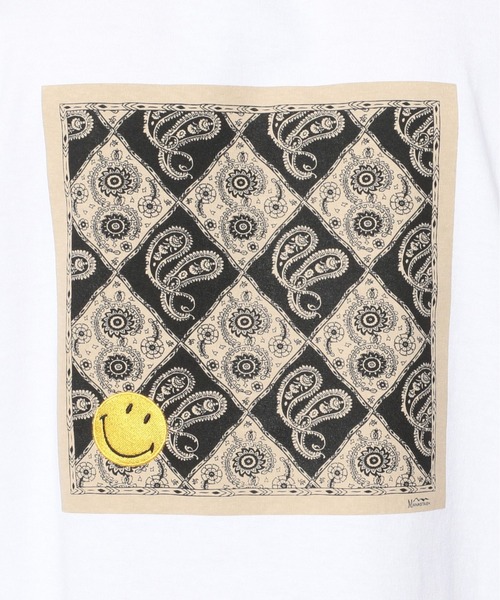 MANASTASH（マナスタッシュ）の「MANASTASH/マナスタッシュ/ペイズリースマイルTシャツ/JAIPUR SMILE TEE（Tシャツ/カットソー・メンズ・ブラック/サンドベージュ/ホワイト・X-LARGE/MEDIUM/LARGE）」の9枚目の写真