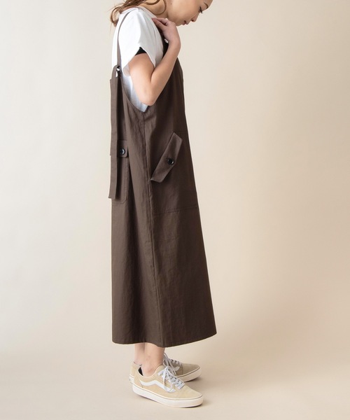 La SRIC(ラスリック)の「La SRIC / 2WAYジャンパースカート(ジャンパースカート・レディース・ブラック/ブラウン・38)」の3枚目の写真