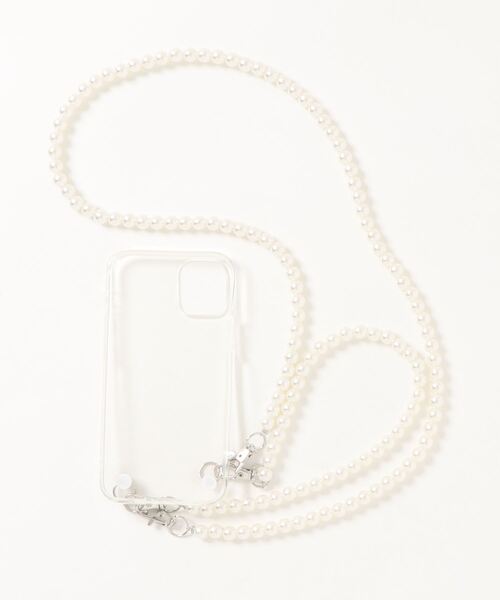 ammy.（エイミードット）の「【 ammy. / エイミードット 】 パール ストラップ クリア iPhone ケース ( iPhone 7 / 8 / SE / X / XS / 11 / 11PRO / 12 / 12Pro /12mini / 13 / 13pro / 14 / 14pro  対応)（スマホケース/カバー・レディース・ホワイト・C/D/F/E/B/A/H/G/I/J）」の4枚目の写真