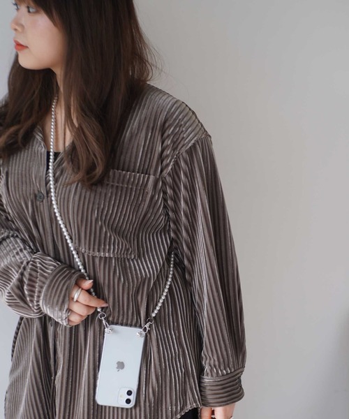 ammy.（エイミードット）の「【 ammy. / エイミードット 】 パール ストラップ クリア iPhone ケース ( iPhone 7 / 8 / SE / X / XS / 11 / 11PRO / 12 / 12Pro /12mini / 13 / 13pro / 14 / 14pro  対応)（スマホケース/カバー・レディース・ホワイト・C/D/F/E/B/A/H/G/I/J）」の6枚目の写真