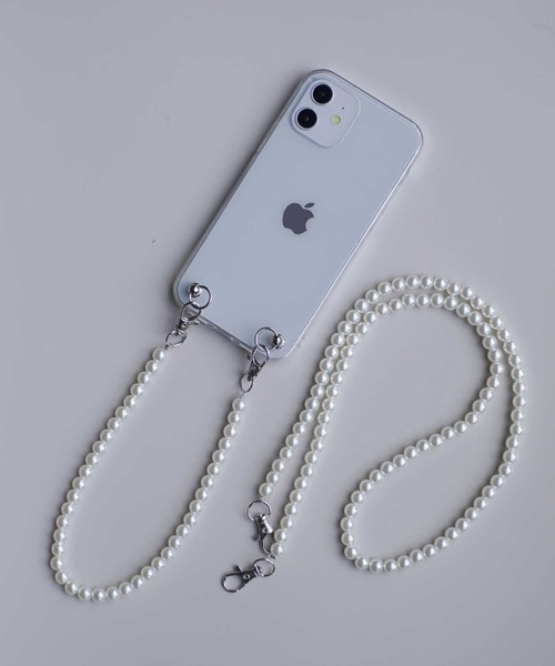 ammy.（エイミードット）の「【 ammy. / エイミードット 】 パール ストラップ クリア iPhone ケース ( iPhone 7 / 8 / SE / X / XS / 11 / 11PRO / 12 / 12Pro /12mini / 13 / 13pro / 14 / 14pro  対応)（スマホケース/カバー・レディース・ホワイト・C/D/F/E/B/A/H/G/I/J）」の8枚目の写真