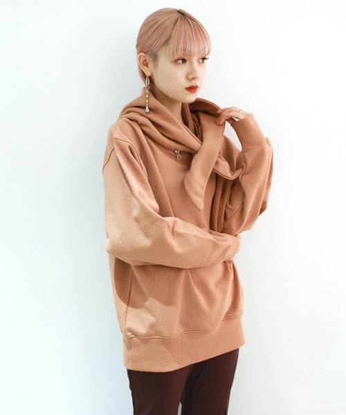 G.V.G.V.（ジーヴィージーヴィー）の「CROSS NECK TIE HOODIE（パーカー・レディース・ホワイト/ネイビー/オレンジ・ONE SIZE）」の7枚目の写真