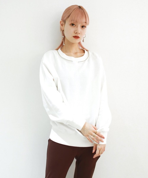 G.V.G.V.（ジーヴィージーヴィー）の「CROSS NECK TIE HOODIE（パーカー・レディース・ホワイト/ネイビー/オレンジ・ONE SIZE）」の22枚目の写真