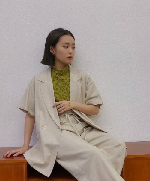 VANNIE U（ヴァニーユー）の「リネンダブルジャケット/SET UP(別売り