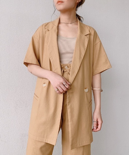 VANNIE U（ヴァニーユー）の「リネンダブルジャケット/SET UP(別売り）（テーラードジャケット・レディース・イエロー/アイボリー・FREE）」の10枚目の写真