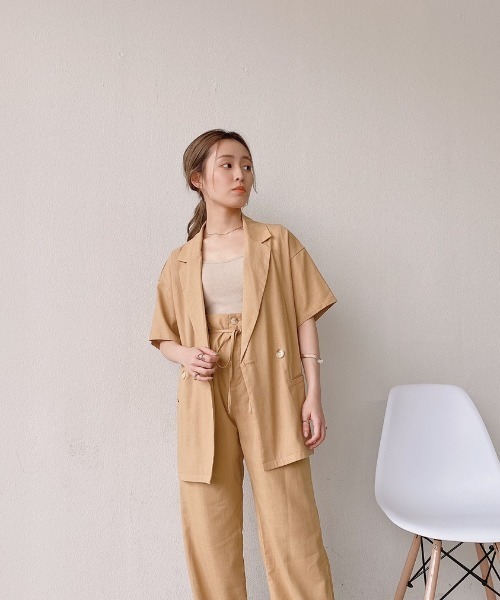VANNIE U（ヴァニーユー）の「リネンダブルジャケット/SET UP(別売り）（テーラードジャケット・レディース・イエロー/アイボリー・FREE）」の13枚目の写真