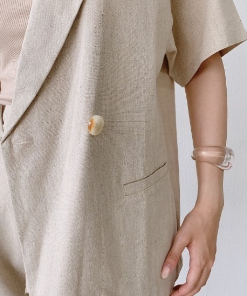 VANNIE U（ヴァニーユー）の「リネンダブルジャケット/SET UP(別売り）（テーラードジャケット・レディース・イエロー/アイボリー・FREE）」の16枚目の写真