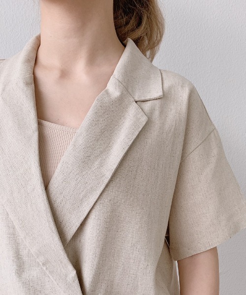 VANNIE U（ヴァニーユー）の「リネンダブルジャケット/SET UP(別売り）（テーラードジャケット・レディース・イエロー/アイボリー・FREE）」の18枚目の写真