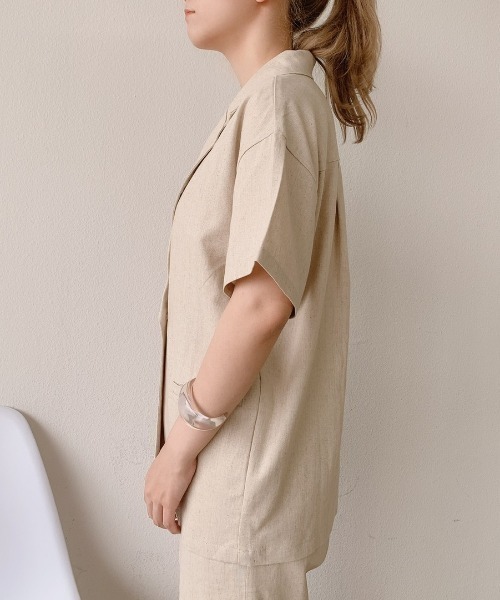 VANNIE U（ヴァニーユー）の「リネンダブルジャケット/SET UP(別売り）（テーラードジャケット・レディース・イエロー/アイボリー・FREE）」の6枚目の写真