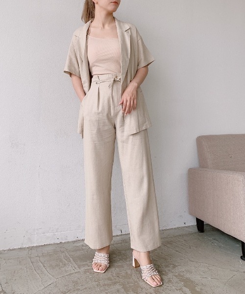 VANNIE U（ヴァニーユー）の「リネンダブルジャケット/SET UP(別売り）（テーラードジャケット・レディース・イエロー/アイボリー・FREE）」の19枚目の写真