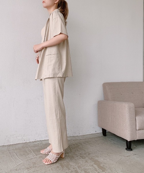 VANNIE U（ヴァニーユー）の「リネンダブルジャケット/SET UP(別売り）（テーラードジャケット・レディース・イエロー/アイボリー・FREE）」の20枚目の写真