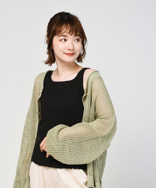 ems excite（エムズエキサイト）の「カップ付リブタンク（タンクトップ・レディース・ブルー/ライトベージュ/オレンジ/ブラック/アイボリー/グリーン・FREE）」の3枚目の写真