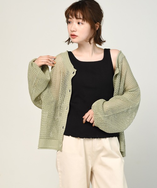 ems excite（エムズエキサイト）の「カップ付リブタンク（タンクトップ・レディース・ブルー/ライトベージュ/オレンジ/ブラック/アイボリー/グリーン・FREE）」の10枚目の写真