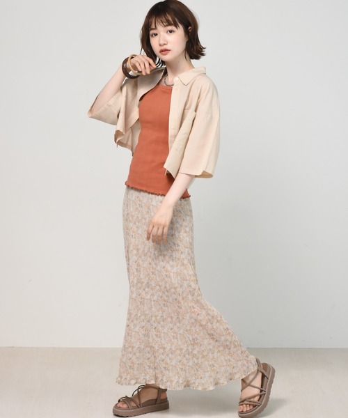 ems excite（エムズエキサイト）の「カップ付リブタンク（タンクトップ・レディース・ブルー/ライトベージュ/オレンジ/ブラック/アイボリー/グリーン・FREE）」の15枚目の写真