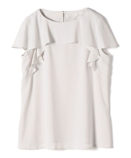 SHIPS(シップス)の「【WEB限定】〈手洗い可能〉ネックラッフルジョーゼットブラウス◇(シャツ/ブラウス・レディース・オフホワイト/ブラック/ライトグレー/ネイビー・ONE SIZE)」の7枚目の写真