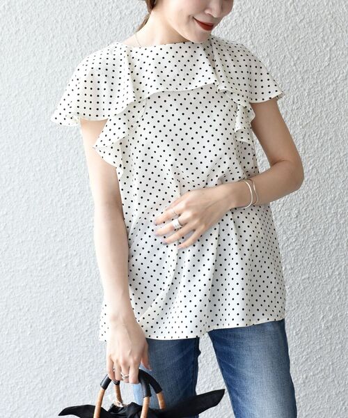 SHIPS(シップス)の「【WEB限定】〈手洗い可能〉ネックラッフルジョーゼットブラウス◇(シャツ/ブラウス・レディース・オフホワイト/ブラック/ライトグレー/ネイビー・ONE SIZE)」の20枚目の写真