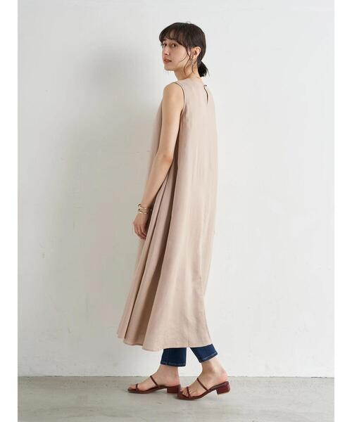 earth music&ecology（アースミュージックアンドエコロジー）の「レーヨンリネンスリーブレスワンピース ＊（ワンピース・レディース・ブルー/ラベンダー/ベージュ・FREE）」の7枚目の写真