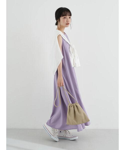 earth music&ecology（アースミュージックアンドエコロジー）の「レーヨンリネンスリーブレスワンピース ＊（ワンピース・レディース・ブルー/ラベンダー/ベージュ・FREE）」の16枚目の写真
