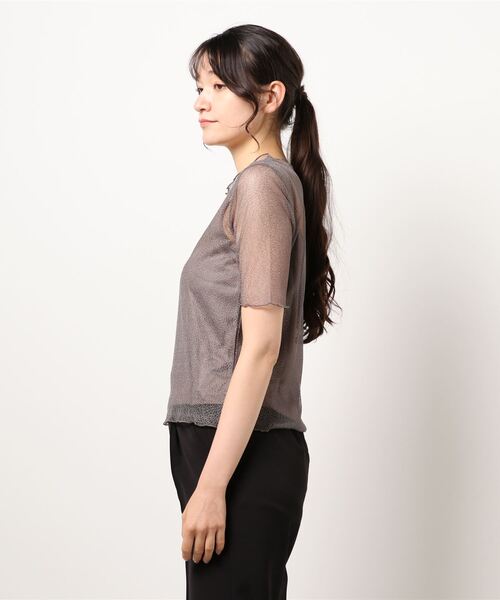 archives（アルシーヴ）の「半袖コードレースプルオーバー＋キャミset（Tシャツ/カットソー・レディース・カーキ/オフホワイト/ブラック・MEDIUM）」の9枚目の写真