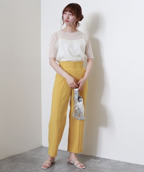 archives（アルシーヴ）の「半袖コードレースプルオーバー＋キャミset（Tシャツ/カットソー・レディース・カーキ/オフホワイト/ブラック・MEDIUM）」の18枚目の写真