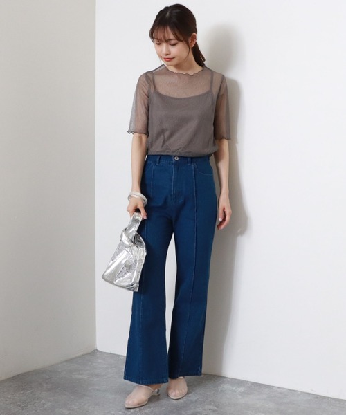 archives（アルシーヴ）の「半袖コードレースプルオーバー＋キャミset（Tシャツ/カットソー・レディース・カーキ/オフホワイト/ブラック・MEDIUM）」の16枚目の写真