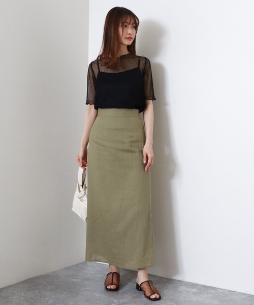 archives（アルシーヴ）の「半袖コードレースプルオーバー＋キャミset（Tシャツ/カットソー・レディース・カーキ/オフホワイト/ブラック・MEDIUM）」の11枚目の写真